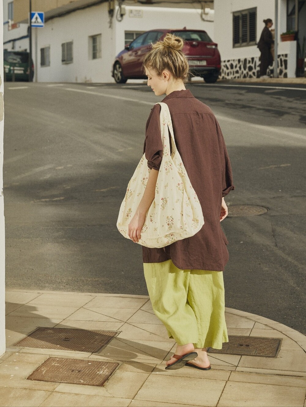 Notperfectlinen livorno oversized button down chocolate brown relaxed Large - Picture 2 of 7